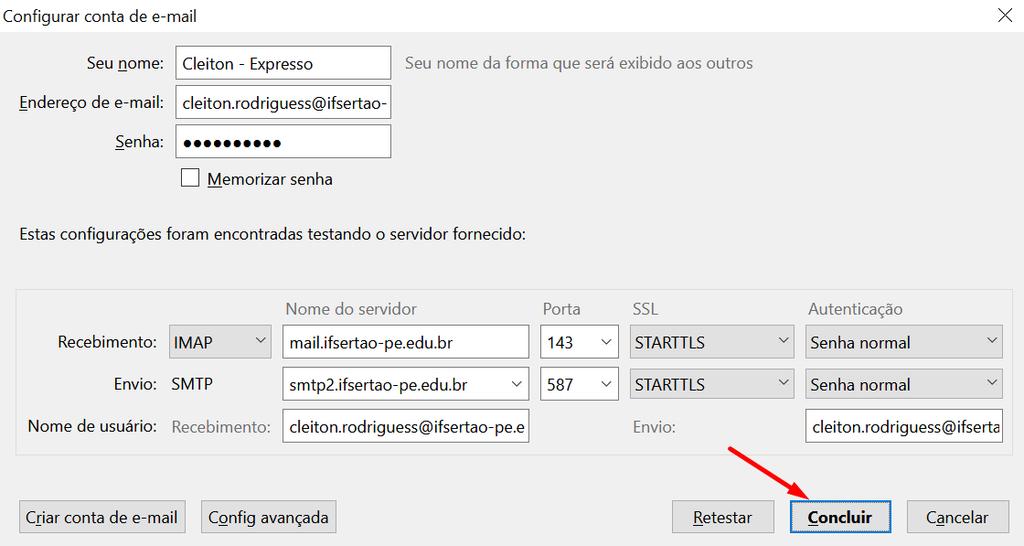 4.6. Após restestar, ele identificará as configurações automaticamente