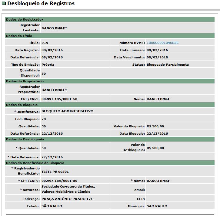 3.4.4 Monitor de Operações - Desbloqueio