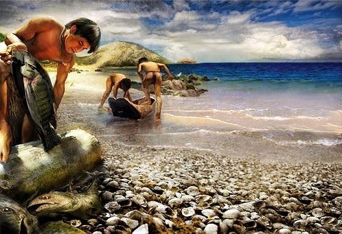 POVOS DOS SAMBAQUIS (5,5mil 1mil anos atrás) Características Viviam da pesca e da coleta (frutos do mar) Formavam
