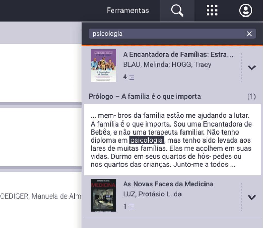 O sistema fará a busca em todos livros