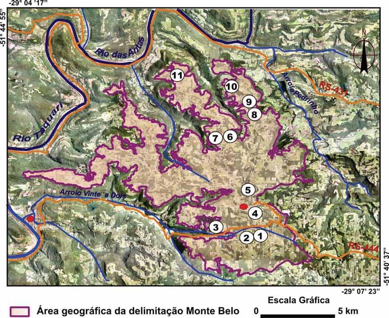 Santa Tereza Monte Belo do Sul 1 - Calza Vinhos Finos 2 - Vinhos Megiolaro 3 - Vinhos Milani 4 - Vinícola Monte Belo 5 - Vinhos Caturetã 6 - Vinhos