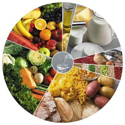 5. Na roda dos alimentos representada na figura, podemos observar as quantidades dos diversos alimentos que devem ser consumidos diariamente.
