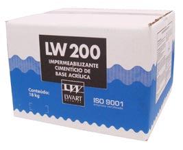 LW 200 Impermeabilizante cimentício Descrição LW 200 é um impermeabilizante cimentício de base acrílica, semi-flexível e bicomponente (resina + cimento especial).
