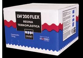 LW 200 FLEX Resina Termoplástica Descrição LW 200 Flex - Resina Termoplástica é um revestimento impermeabilizante flexível à base de resinas termoplásticas e cimentos aditivados, bicomponente,