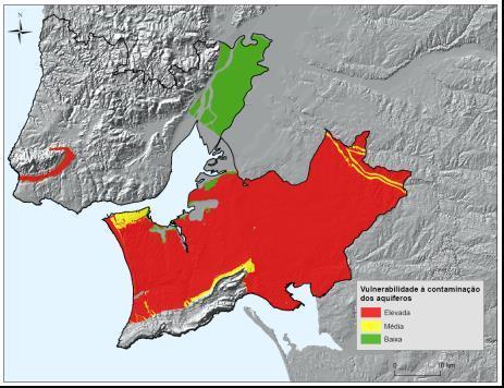 permeabilidade dos aquíferos e das formações hidrogeológicas, mostra que o substrato da Região de LVT possui marcados contrastes na vulnerabilidade à contaminação das suas águas subterrâneas.