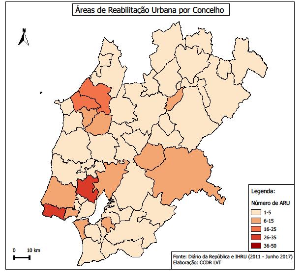 CIDADES E SISTEMA URBANO REOT LVT 2017 Gráfico 60 - Operações de Reabilitação Urbana LVT, junho 2017 300 268 200 100 58 0 Total de ARU Fonte: Diário da república e IHRU; 2011 junho 2017 ARU com