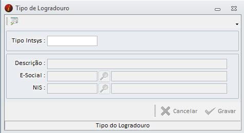 2 LOGRADOUROS (ARQUIVOS LOGRADOUROS) Neste item será a vinculação dos tipos de endereços para o e-social, o usuário deverá