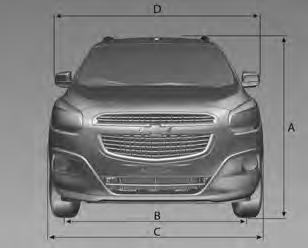 266 Especificações Dimensões do veículo Todas as dimensões são em milímetros. A (Altura total até o teto) 1.