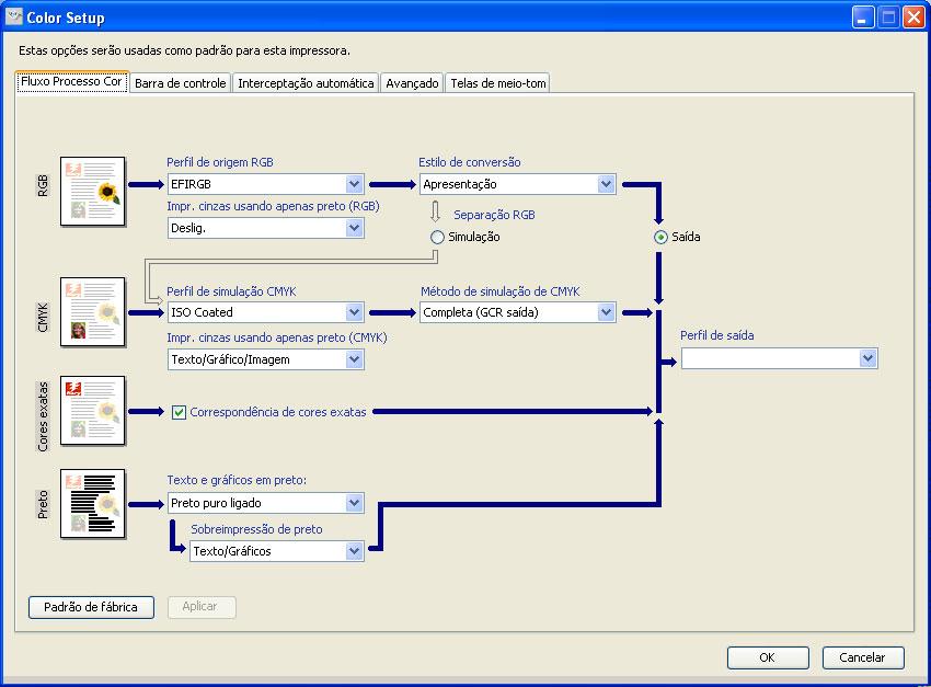 PARA INICIAR O COLOR SETUP 1 Inicie o ColorWise Pro Tools e conecte-se ao Fiery EXP8000/50.