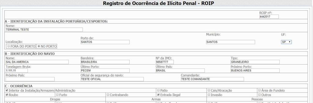 Cancelamento Para cancelar um ROIP já cadastrado é necessário acionar o botão Cancelar, conforme demonstrado na imagem abaixo: Todo cancelamento está