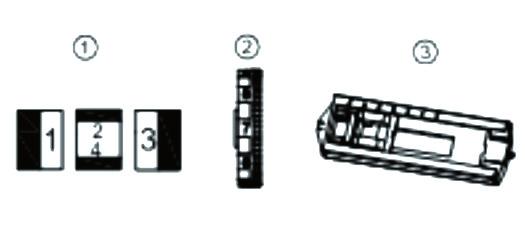 Caseado do botão. 1) Botão seletor de pontos em 1, 2/4, 3 2) Tensão de linha em 2 3) Sapata para casear Utilize a sapata de casear e selecione o tamanho desejado do caseado.