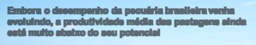 Embora o desempenho da pecuária brasileira venha evoluindo, a