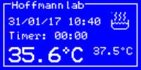 5.3 Ajuste de Temperatura Para ajustar uma nova temperatura, siga os passos abaixo: Exemplo: 37,5ºC 1. Aperte a tecla menu (M) e o item de temperatura aparecerá sublinhado. 2.