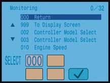 Novas características: Monitorização do estado da máquina VHMS As falhas são indicadas com um código de falha de 6 dígitos Podem ser monitoradas ao mesmo tempo quatro medições diferentes do sistema