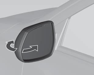 Selecione o espelho externo esquerdo ou direito com o interruptor do seletor e ajuste-o com o interruptor de quatro posições.