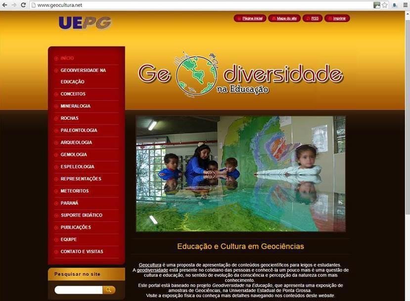 3 Ambiente virtual A evolução do projeto levou ao desenvolvimento de um portal eletrônico (website). www.geocultura.