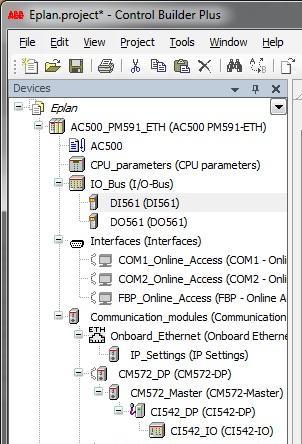 builder Eplan Dados dos dispositivos