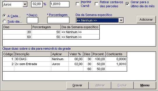 8. Se a opção 'Gerar para o último dia do mês' estiver selecionada, as parcelas