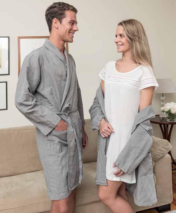 RIVOLI Robe 67% Linen / 33% Cotton Stonewash Nightie 100% Cotton Knit Pyjama 100%