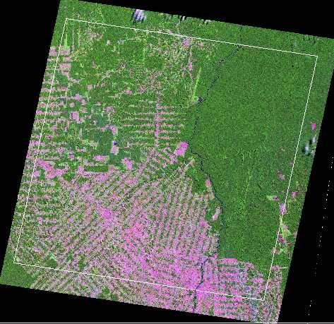 LINHA MEDIANA ENTRE IMAGENS LANDSAT ADJACENTES, MOSTRANDO A ÁREA ÚTIL DE CADA PROJETO No SPRING há uma rotina de importação