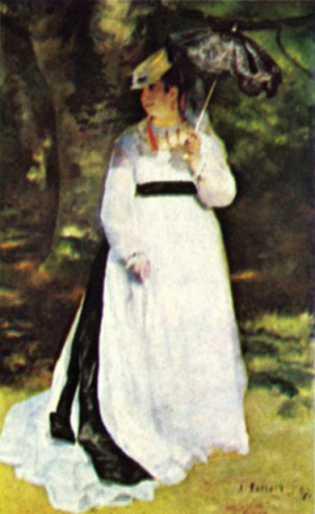 Renoir IMPRESSIONISMO O camarote Mulher com sombrinha (1867)