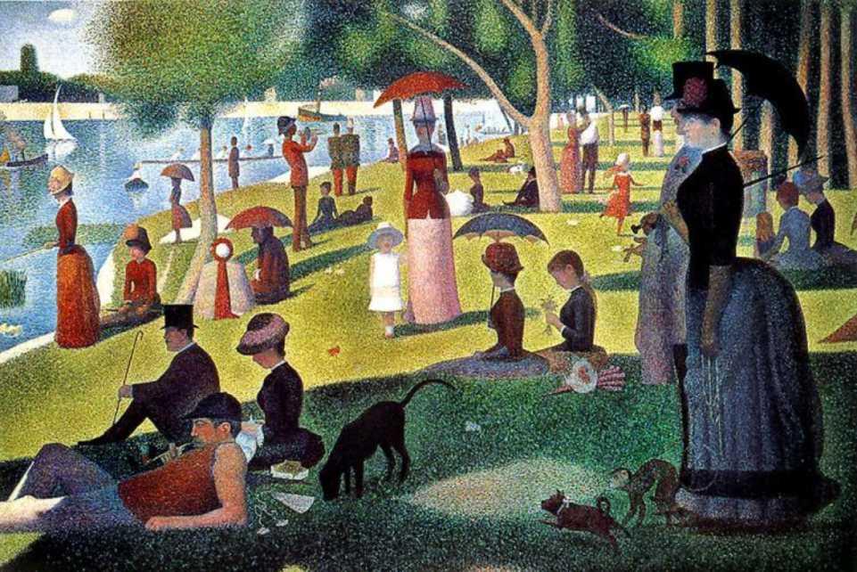 Seurat PÓS-IMPRESSIONISMO - PONTILHISMO Domingo à tarde na ilha da Grande Jatte (1885-1886) Georges-Pierre Seurat