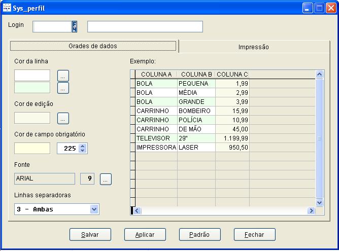 4. Perfil do usuário Acesse a guia Ferramentas > coluna >