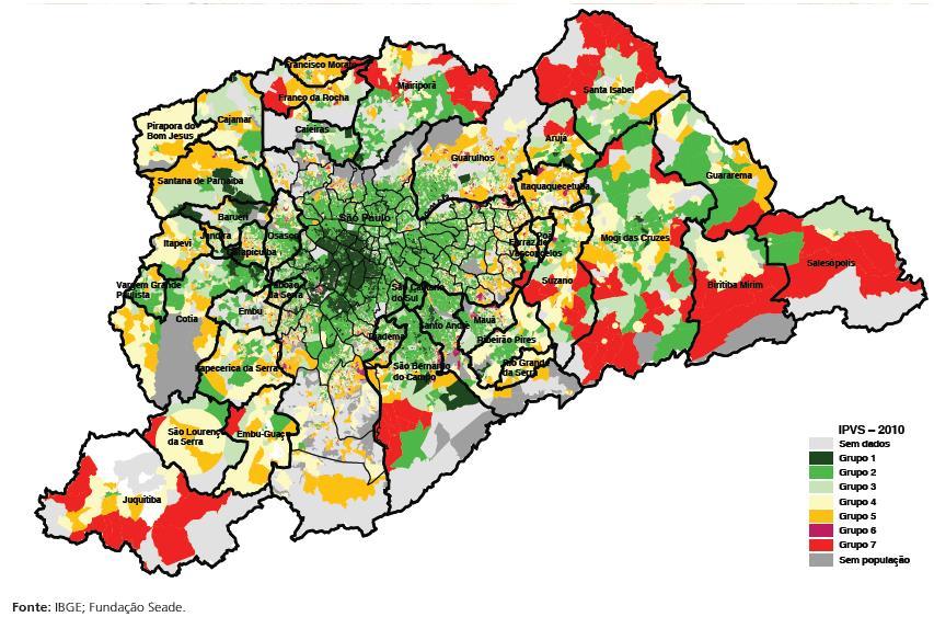 O IPVS dos municípios da Região