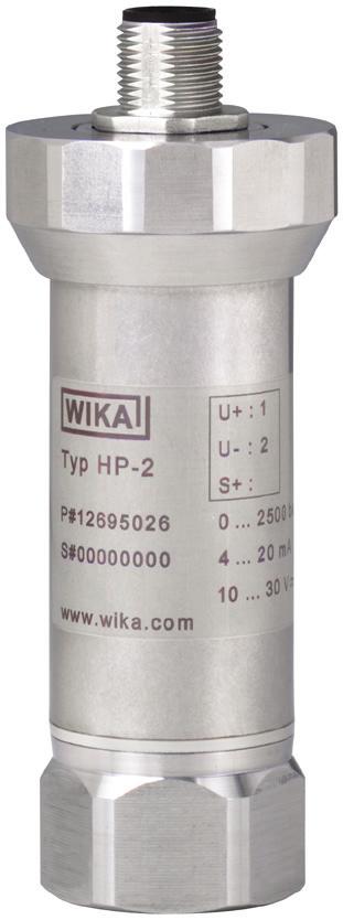 Pressão Sensor de pressão Para aplicações de alta pressão até 15.000 bar Modelo HP-2 WIKA folha de dados PE 81.