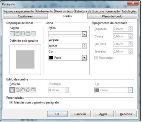 Configurações Exibir capitulares Aplica as configurações de capitular ao parágrafo selecionado.