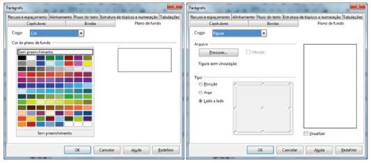 Informática LibreOffice Writer Prof. Márcio Hunecke Plano de fundo Define a cor ou a figura do plano de fundo.