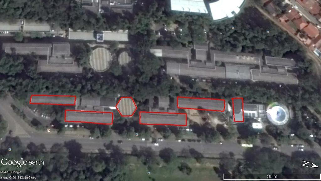 As coberturas foram demarcadas de vermelho e podem ser vistas na Figura 16. Figura 16 Área de captação do ICH Fonte: Adaptado de Google Earth Pro 4.