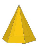 . Corpos xeométricos Pirámides Unha pirámide é un poliedro formado por unha base que é un polígono e tantas caras laterais, que son triángulos, como lados teña a base.