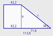 Calcula o perímetro e a área dun trapecio rectángulo no que as bases miden 4, e 11,8 e o ángulo que forma o lado oblicuo coa base maior mide 8º.