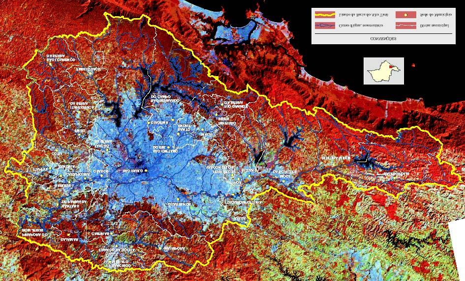 RMSP mancha urbana na Bacia Banco de Dados Espaciais da Bacia do Alto Tietê -
