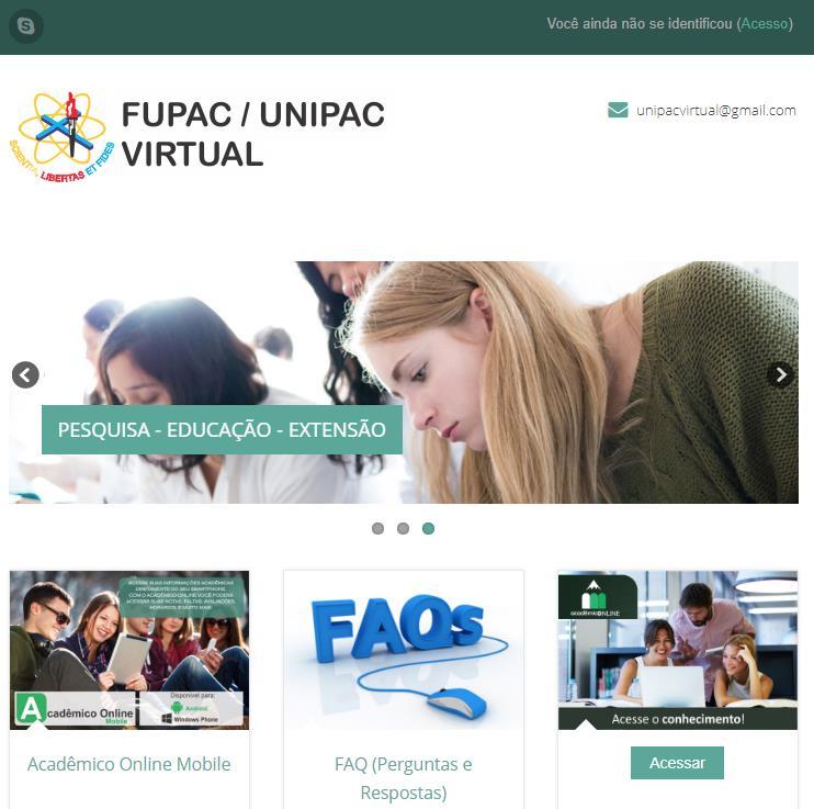 MANUAL DE OPERAÇÃO Página Inicial O Sistema Acadêmico online é um portal onde o professor poderá realizar diversos