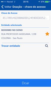 4. Clique no desenho da estrelinha para memorizar a Kodomo no Sono como entidade beneficiada. 4 5. Clique em Doar. 5 6 6. Pronto!