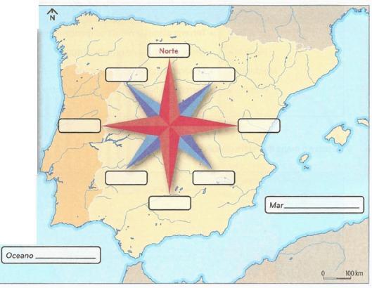 3 Observa a figura 4. Fig.4- Mapa da Península Ibérica 3.