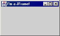 JFrame Métodos principais public void settitle(string title): Coloca um título na barra de título da janela. public void show(): Faz o frame aparecer na tela.