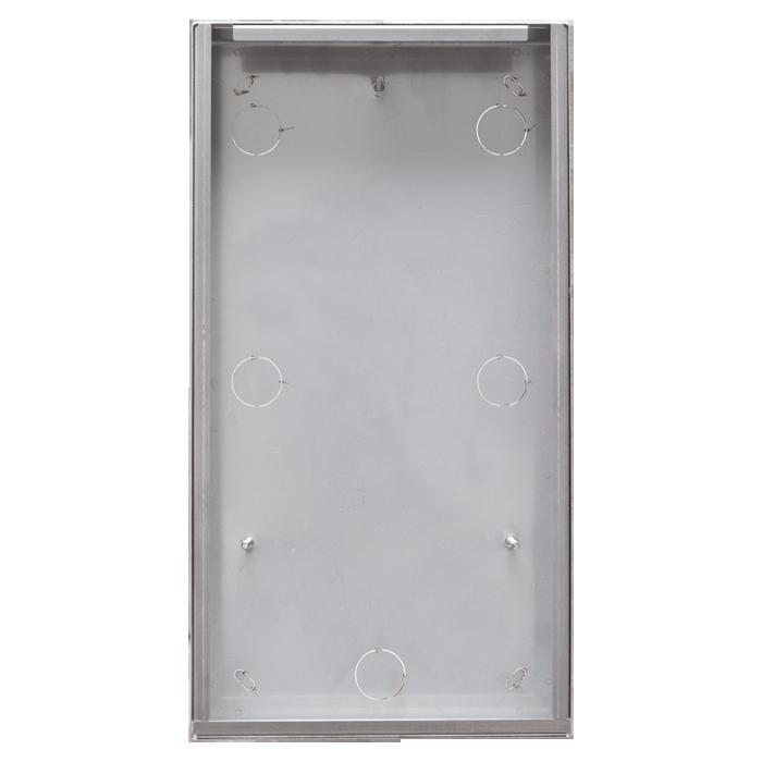 Dimensões 180x245x57 mm Acessório em aço inox para montagem na parede de botoneiras série 316 Analog com 3 e 4 botões. Dimensões 3462/4 COBERTURA PAREDE BOTON. 3 E 4 BOT.