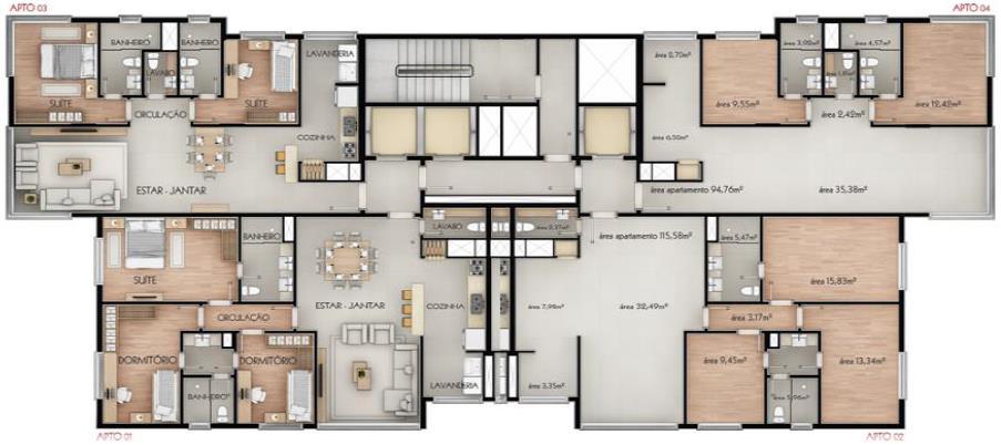 É composto por 32 unidades de três dormitórios, 32 unidades de dois dormitórios e 8 unidades tipo loft, totalizando 17993,80 m² e que, até o presente momento, está em fase de execução.