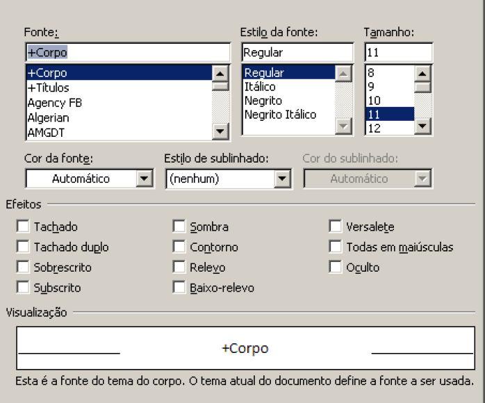 ser efetuados através de uma caixa de diálogos específica ao invés de uma subguia.