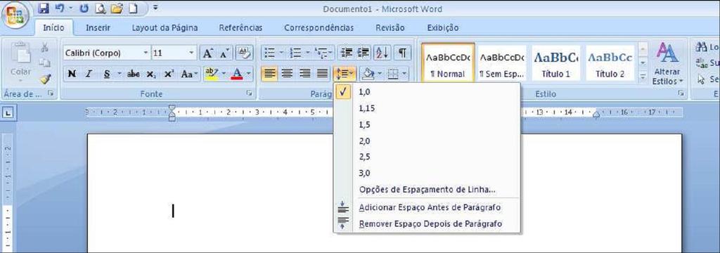 Sombreamento Em adição à ferramenta de realce da subguia Fonte, o Word 2007 apresenta a opção Sombreamento para o destaque de trechos do texto a partir da colocação do segundo plano, com cores