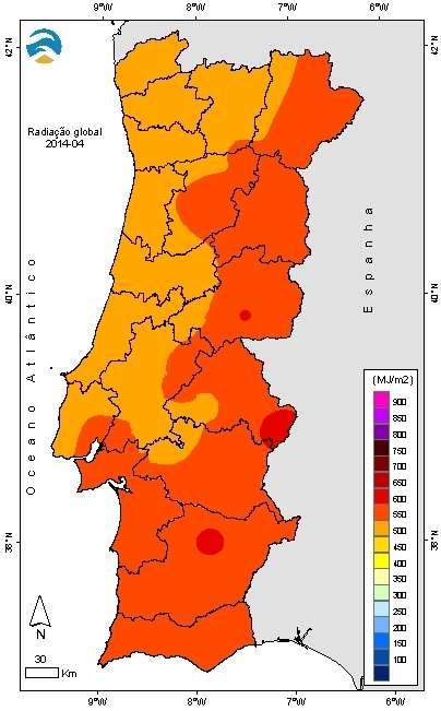 Índice de Seca PDSI Em 30 de abril de 2014 e segundo o índice meteorológico de seca PDSI 2 (Tabela 3 e Figura 6), não existe situação de seca meteorológica em grande parte do território, exceto no