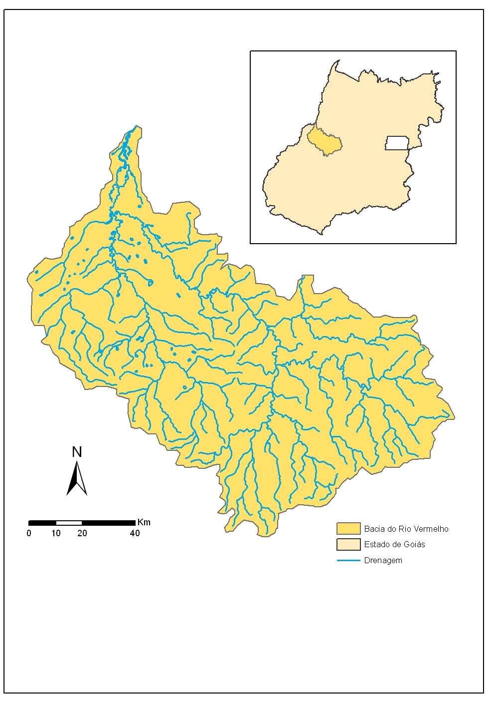 Figura 01- Mapa de localização da bacia do Rio Vermelho.