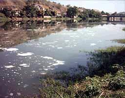 É causada pelo lançamento de esgoto residencial ou industrial não tratados em cursos de água (rios,