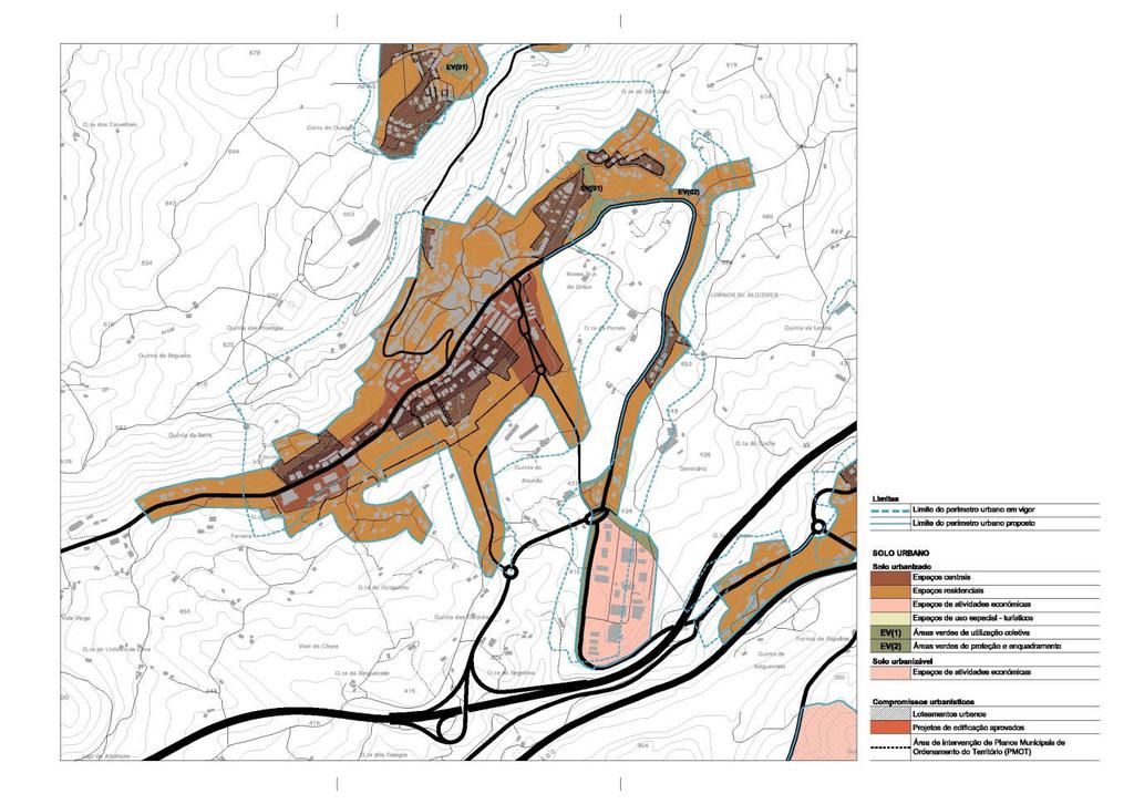 5.2.1 Fornos de Algodres Figura 5 Perímetro urbano de Fornos de Algodres O perímetro urbano definido em 1995 para a freguesia sede de concelho comportava dois núcleos urbanos autónomos, um de suporte