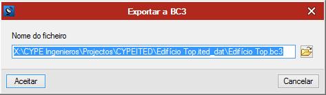 3.7. Exportação a BC3 A informação sobre os materiais e quantidades pode ser obtida diretamente das listagens, mas também é possível exportar essa informação no formato BC3.