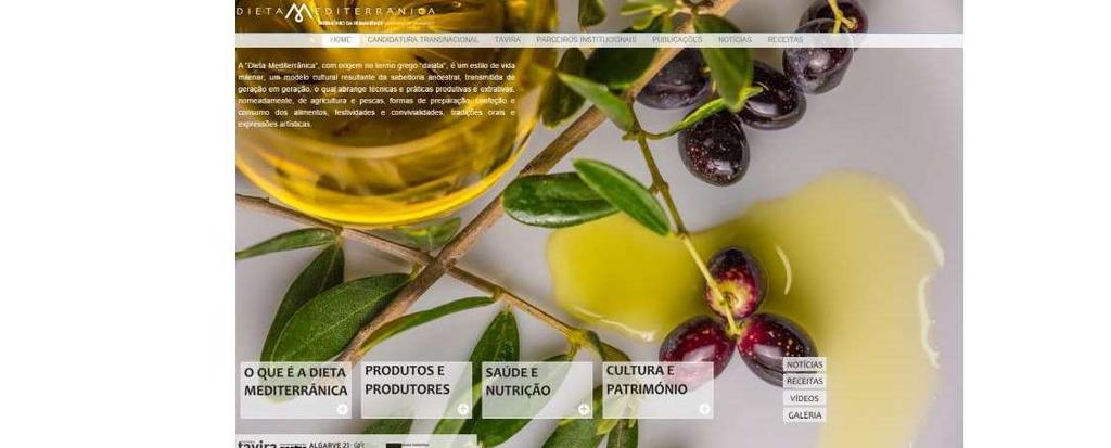 Página web da Dieta Mediterranica : um