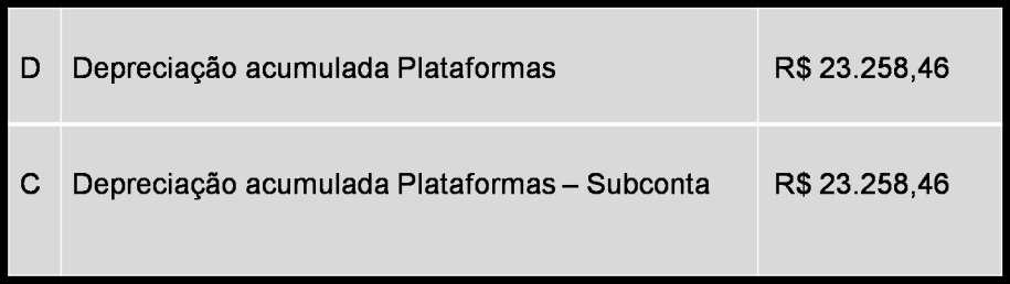 EVIDENCIAÇÃO DAS DIFERENÇAS EM SUBCONTA NA DATA DA ADOÇÃO INICIAL Foi